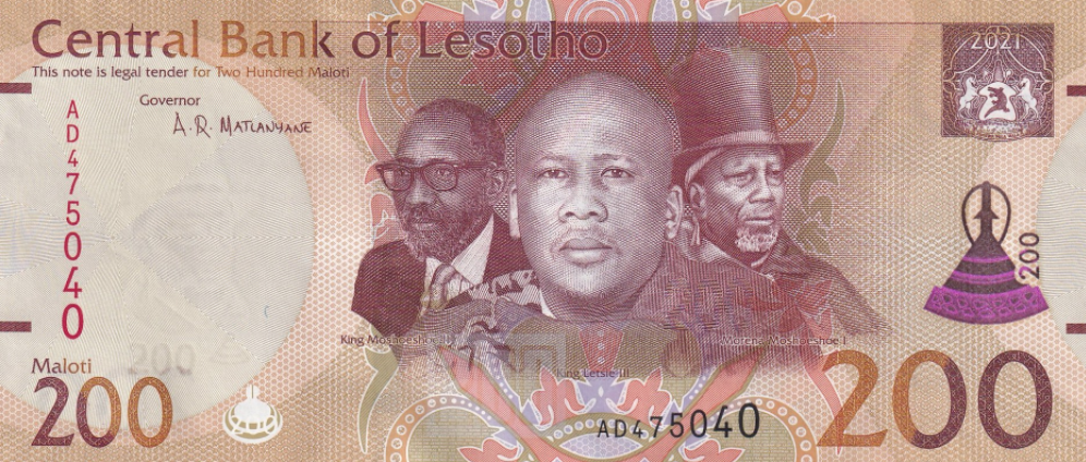 PN25b Lesotho 200 Maloti Year 2021